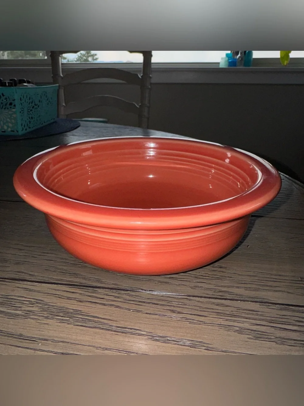 Vintage Fiestaware Persimmon Large Serving Bowl 1qt Nappy 8.25” Diameter Retired